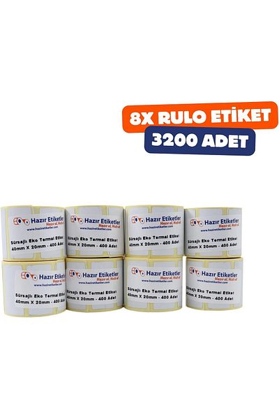 STOREMAX Ezg Labels , Ready to Go Get It Fast Eco Thermal Label(with Surseal) 40mm X 20mm Total 3200 Pieces 8 Ru
