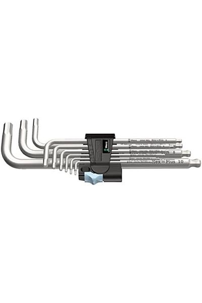 wera متراشوب 05073544001 3950/9 مجموعة مفاتيح سداسية بلس 9 قطع ستانلس L-shopbuyx 1113377