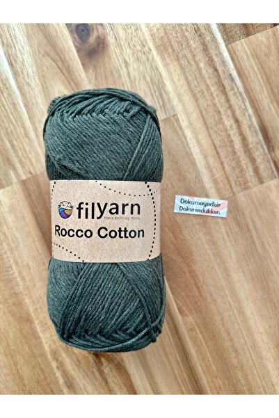 Filyarn Rocco Cotton Koton Pamuk 100 Gr Punch Amigurumi El Örgü İpliği-Haki Y...