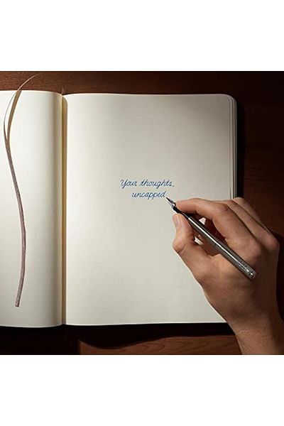 Mu Art Ahşap Mrt Jotter Blue Chrome Design Fountain Pen, Medium Thickness Nib, Blue Ink Art 871301