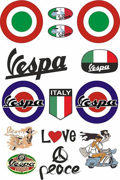 STOREMAX Ezg Masters Vespa Sticker Set Ezsnshop 1065757