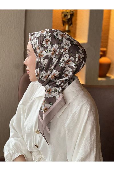 Modakaşmir Freesia Pattern Cotton Scarf