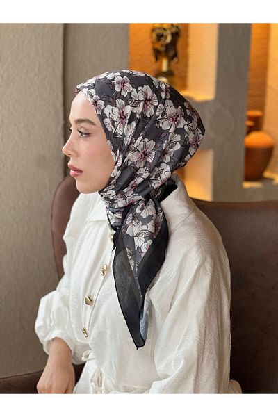 Modakaşmir Freesia Pattern Cotton Scarf
