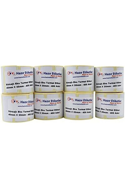 STOREMAX Ezg Labels , Ready to Go Get It Fast Eco Thermal Label(with Surseal) 40mm X 20mm Total 3200 Pieces 8 Ru