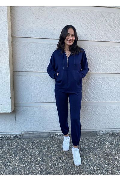 ANKA BOUTIQUE Half Zip Pocket Sweatpants
