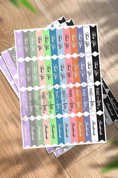 STOREMAX Ezg Thank You/Handmade/Made with Love Sticker Packaging Labels - for Gift Wraps - 192 a