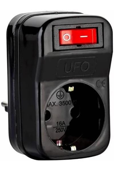 STOREMAX Sbl Single Current Shielded Switch Socket 16A 250V with Max 3500W Overload Protection (Black) Sblshp