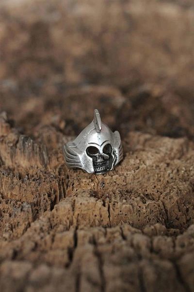 Clariss Mens Ring with Adjustable Helmets Skull Design