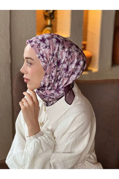 Modakaşmir Freesia Pattern Cotton Scarf