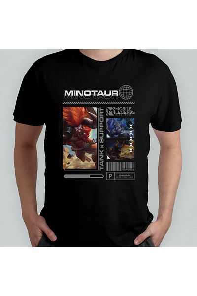 Pixxa Mobile Legends Minotaur Unisex T-Shirt 100% βαμβακερό με λαιμόκοψη