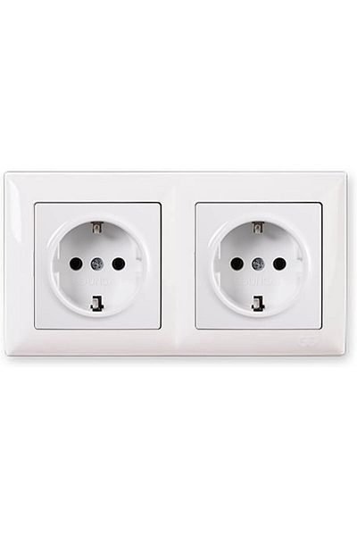 STOREMAX Sbl Visage White Set of 2 Grounded Socket + Grounded Socket Sblshp 1064356