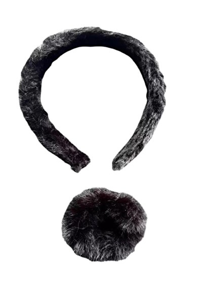 CAŞ DEKORASYON طقم تاج من القطيفة باللون الأسود وإبزيم خبز الخبز