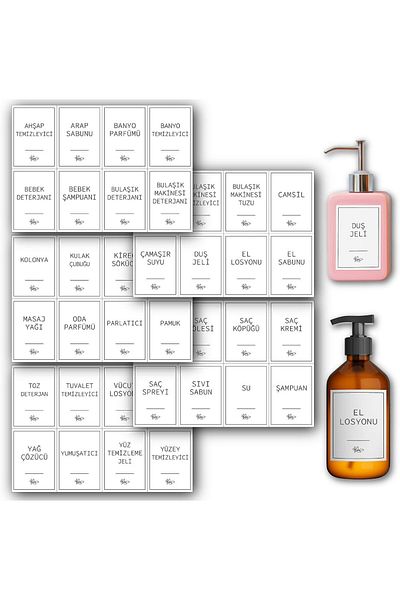 STOREMAX Ezg 40 Pieces White Bathroom and Kitchen Sticker - Waterproof Printed for Cleaning Supplies