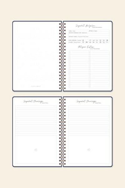 STOREMAX Ezg 12.5 X 18 cm Spiral Hard Cover Elastic Travel Notebook - Navy Blue Ezsnshop 1065757
