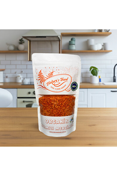 NATURES FOOD Organik Kırmızı Mercimek 500gr Pestisit Analizli Organik Sertifi...