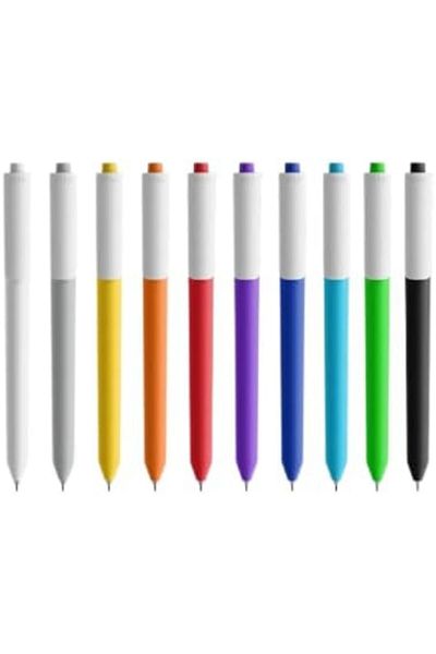 Mu Art Ahşap Mrt Gel Pen 10Pcs Plastic Body Gel Writing Comfort Blue Ink Art 871301