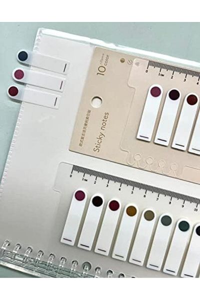 LUXE Ship Shop 10 Color Ruled Transparent Index Page Sticker Rounded Edge Retro Colors Lxshp 10