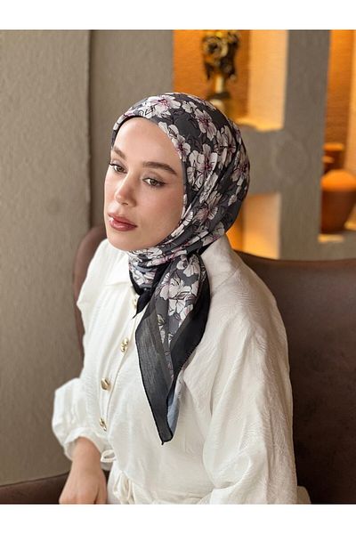 Modakaşmir Freesia Pattern Cotton Scarf