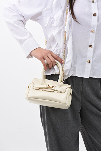 Night Γυναικεία τσάντα χεριών και ώμων Ariel Model Cream