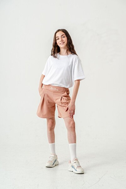 Mışıl Kids Girl's Shorts with Embroidery on the Waistband