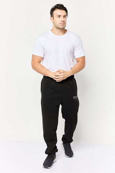 Brooklyn Men Regular Fit Brand Logo Sweatpants, Black