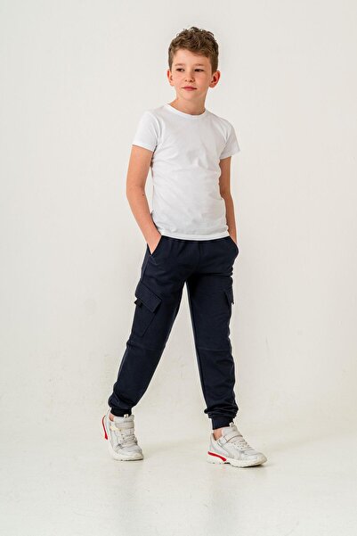 Mışıl Kids Αγόρια αθλητικά παντελόνια με διπλή τσέπη Cargo Pocket Cap Houndst...