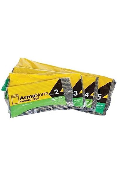 Mu Art Ahşap Mrt Reinforced Thin Patterned Striped Black Bag Pouch Bag - No 2 - 26X38 Cm. - 3 Pack of 50 Pieces