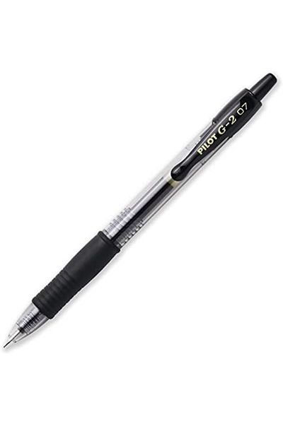 STOREMAX Ezg G-2 Retractable Gel Ink Rollerball Pens - 0.7 mm Point Tip - Wallet Set of 6 - Black