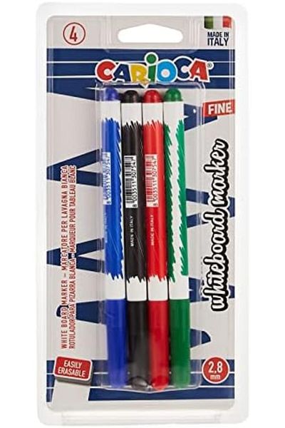 LUXE Carioca Fine Whiteboard Marker, Erasable, 4 Pcs, Color Lxshp 1055529