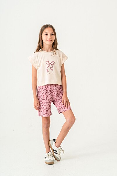 Mışıl Kids Κοριτσίστικο σορτς με στάμπα Mucho Amor - Σετ μπλουζάκι