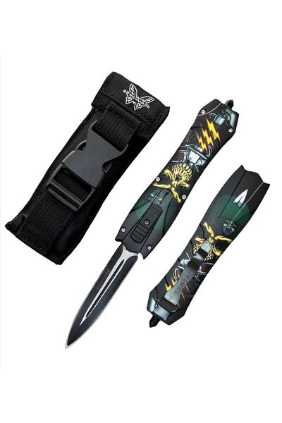 WeKnife AçILIR KAPANIR FULL Düğmeli PLASTİK KABZE DESENLİ ÇAKI KILIF 23 CM