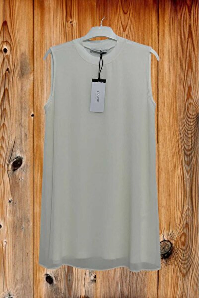 Puane Жіноча туніка з шифону з нульовим рукавом спереду кольору екрю - спідня білизна 102700