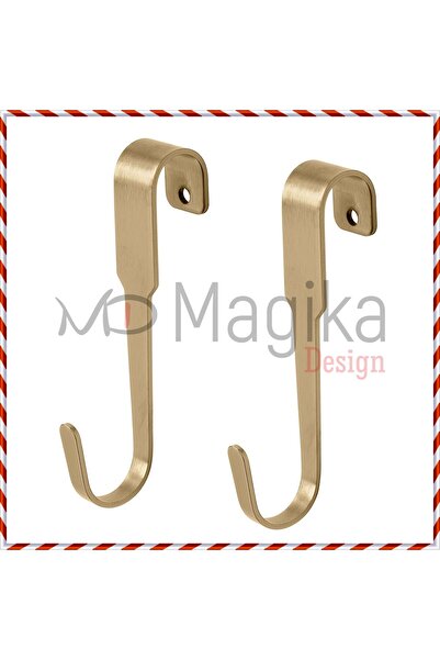 Magika Design Cârlig din oțel și cârlig pentru șină MD Hultarp - Aur, 11 cm, 2 buc