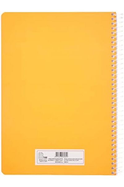 STOREMAX Sbl Pruva A4 Pet Spiral Cardboard Cover Notebook 144 Sheets - Ruled - Orange Sblshp 1064356