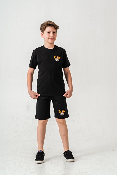 Mışıl Kids Комплект от къси панталони и тениска за момче с щампа на горнището...