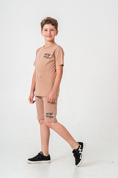 Mışıl Kids Αγορικό σορτς με στάμπα της Νέας Υόρκης - Σετ μπλουζάκι