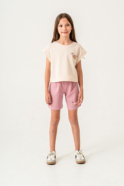 Mışıl Kids Havana Printed Κοριτσίστικο Σορτς - Σετ T-Shirt