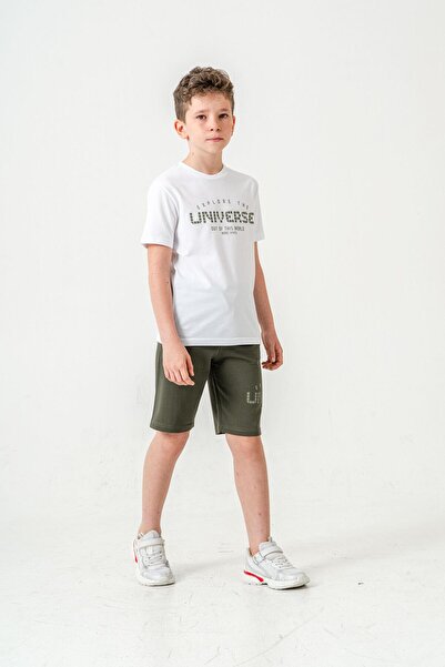 Mışıl Kids Комплект тениска и къси панталони с щампа More Space за момчета - ...
