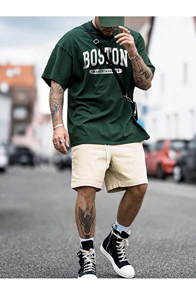 BEETON Μπλουζάκι Boston Massachusetts - Μπλουζάκι με κοντό μανίκι με πράσινη ...