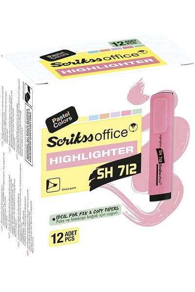LUXE Office Sh712 Highlighter Pastel Pen 12' Packaging Pastelsarı Lxshp 1055529
