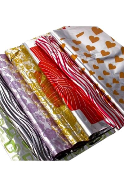 Mu Art Ahşap Gift Bag 20X25 100 Pieces Self Tape Metallized Gift Package Bag Art 871301
