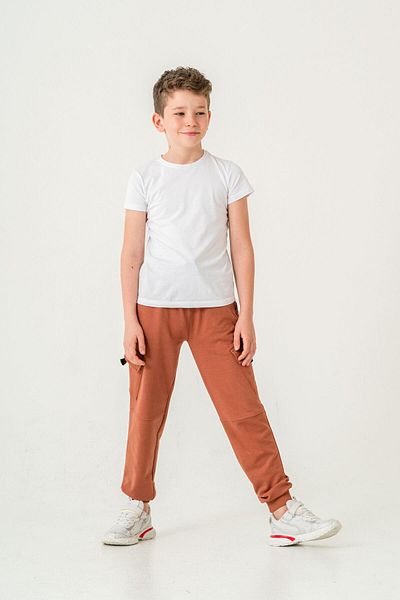 Mışıl Kids Αγόρια αθλητικά παντελόνια με διπλή τσέπη Cargo Pocket Cap Houndstooth
