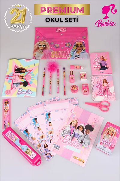 Barbie New Season Licensed 21-Piece Full Stationery / School Set