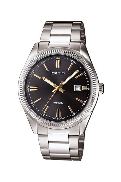 Casio Men's Wristwatch with Smoked Dial Metallic Color 2 Years Warranty
