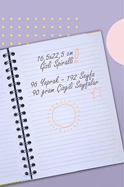 STOREMAX Sbl Journals 16.5X22.5 cm Secret Spiral Bound Line Notebook Undated Notepad (Candy Polka) Sblshp 1