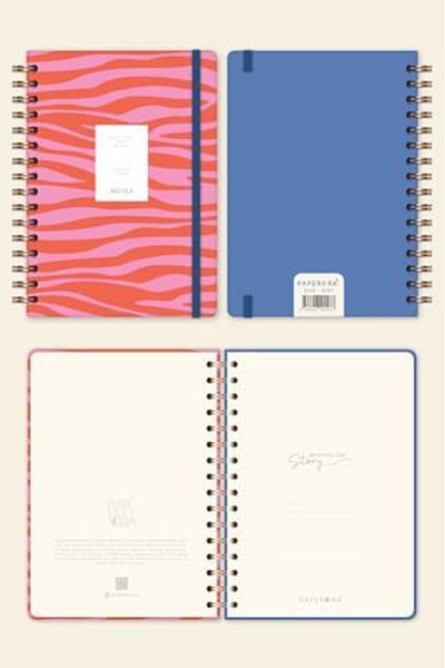 STOREMAX Sbl A5 Spiral Hard Cover Elastic Dotted Notepad Red Zebra Sblshp 1064356