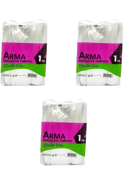 Mu Art Ahşap Mrt Arma Transparent Nylon 2 Pcs 23X36 Cm. Grocery Bag - 1 Kg. - Avg. 190 Pieces - 3 Packs