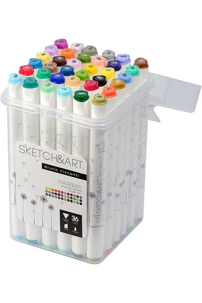 LUXE Visconti Sketch & Art Double Sided Marker Pen 36 Colors Lxshp 1055529