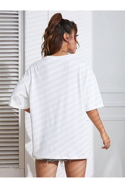 BEETON T-Shirt Moon Sun - Μπλουζάκι με κοντό μανίκι με λαιμόκοψη σε λευκό στάμπα