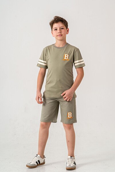 Mışıl Kids Αγόρια σορτς με στάμπα Brooklyn College League - Σετ μπλουζάκι